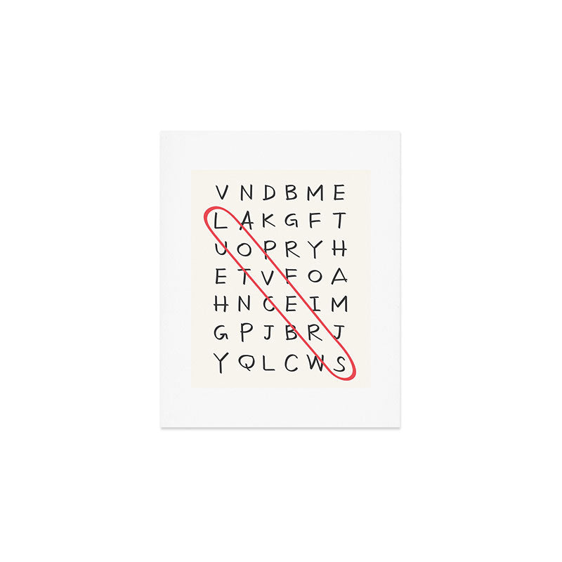 Lovers Word Search Art Print Gallery Image 1