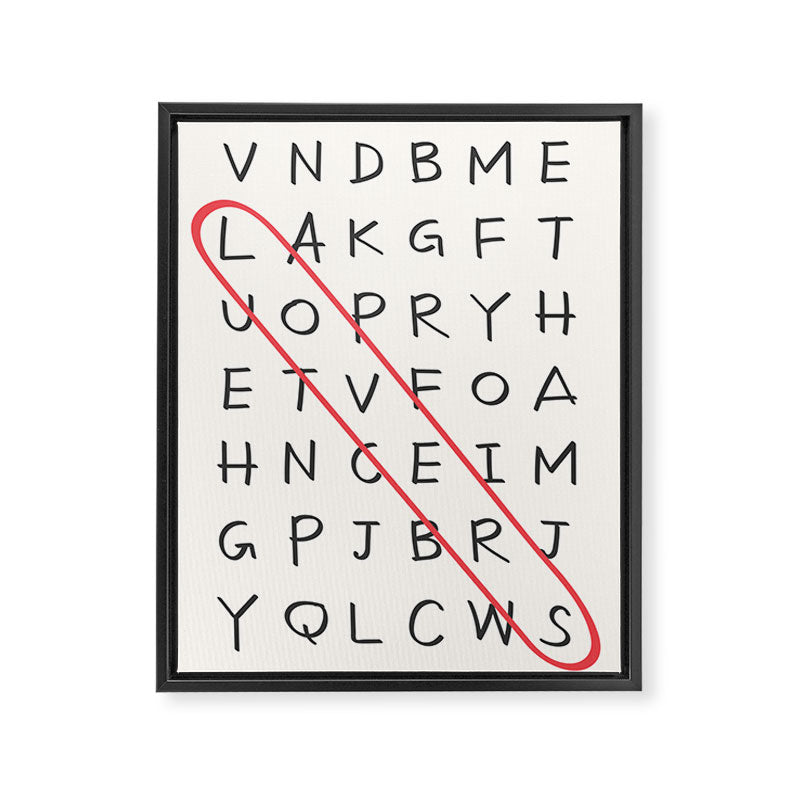 Lovers Word Search Framed Canvas Print Gallery Image 6