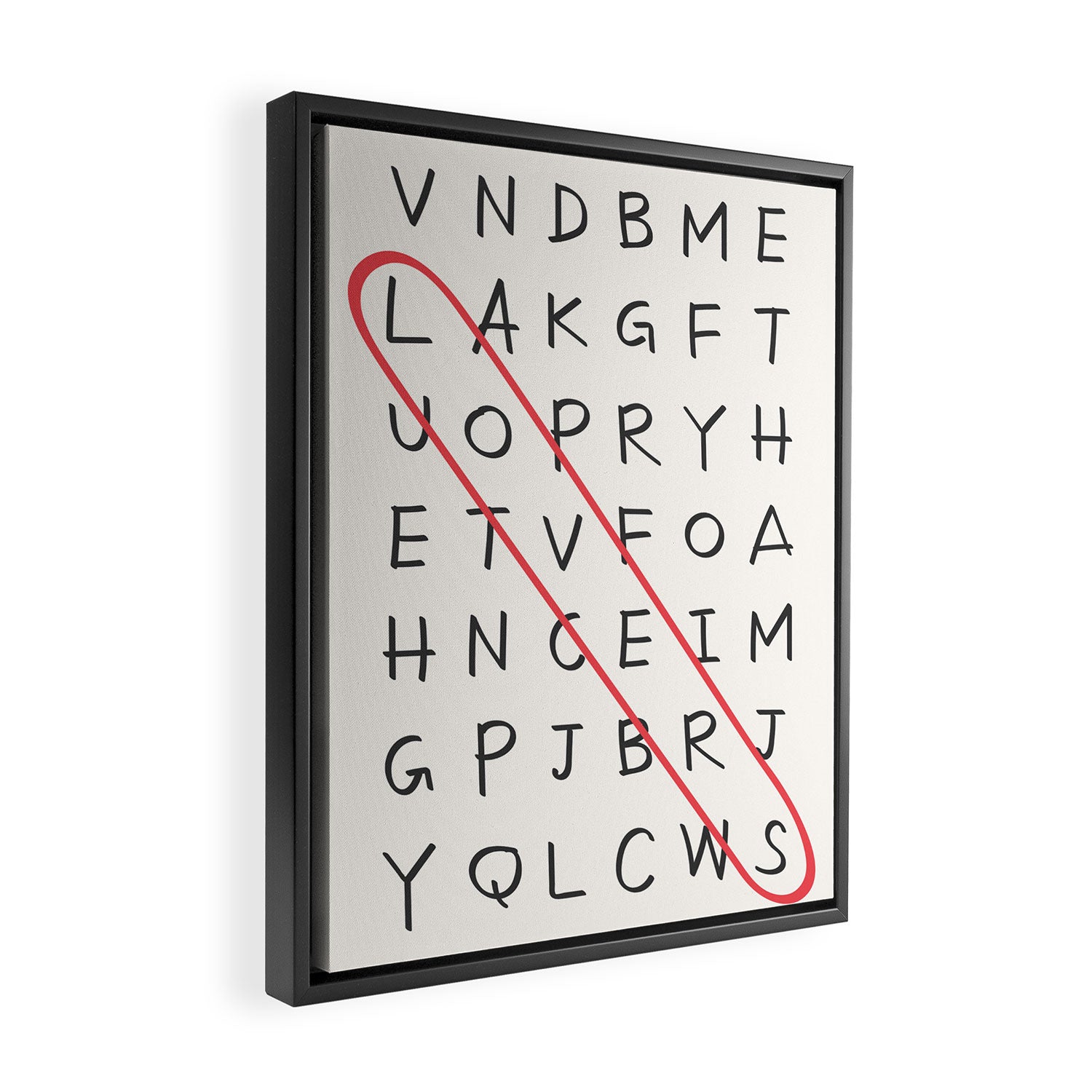 Lovers Word Search Framed Canvas Print Gallery Image 2