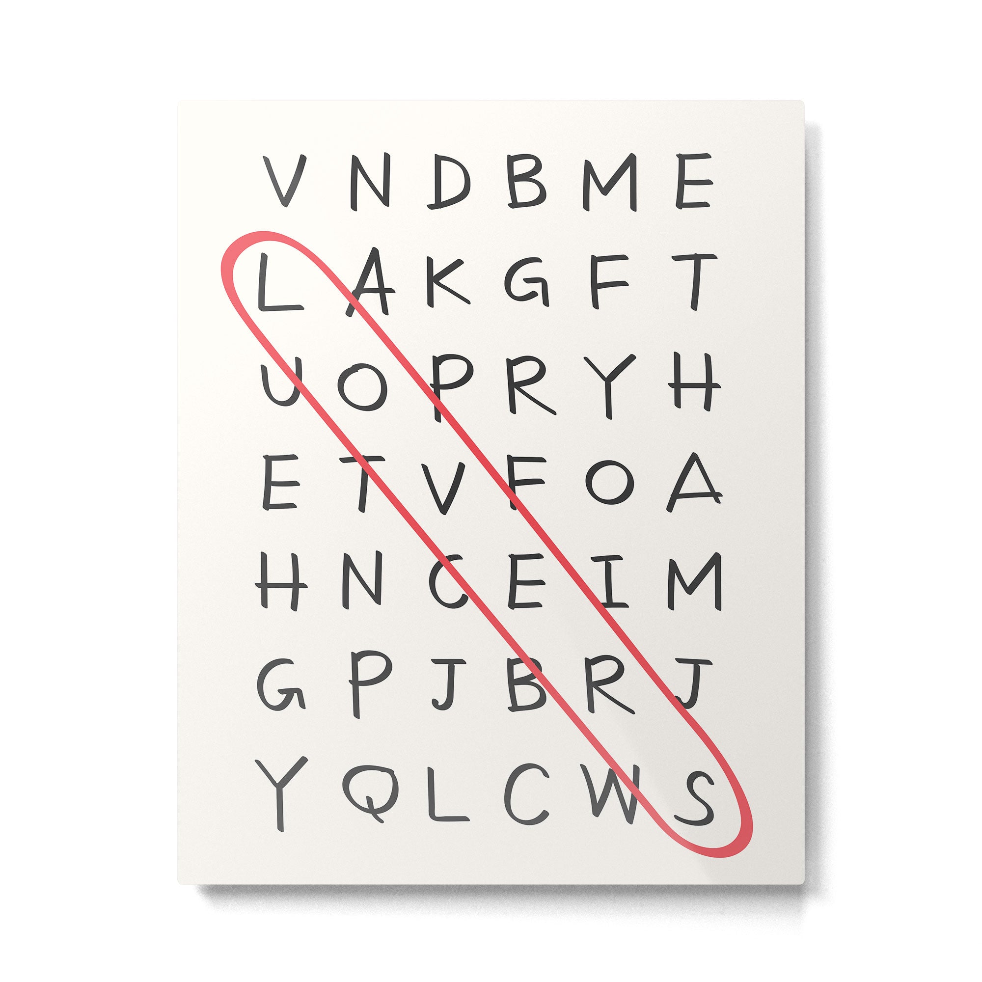 Lovers Word Search Metal Print Gallery Image 4