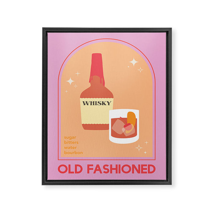 Old Fashioned Cocktail Framed Canvas Print Gallery Image 1