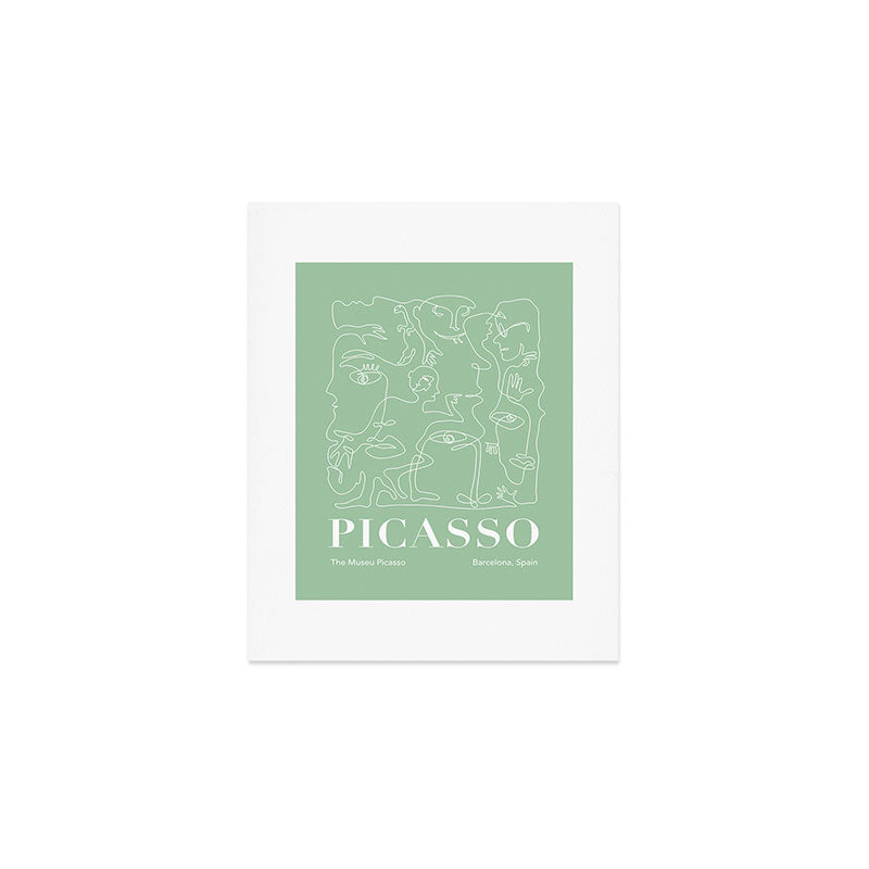 Picasso Green Faces Line Art Art Print Gallery Image 1