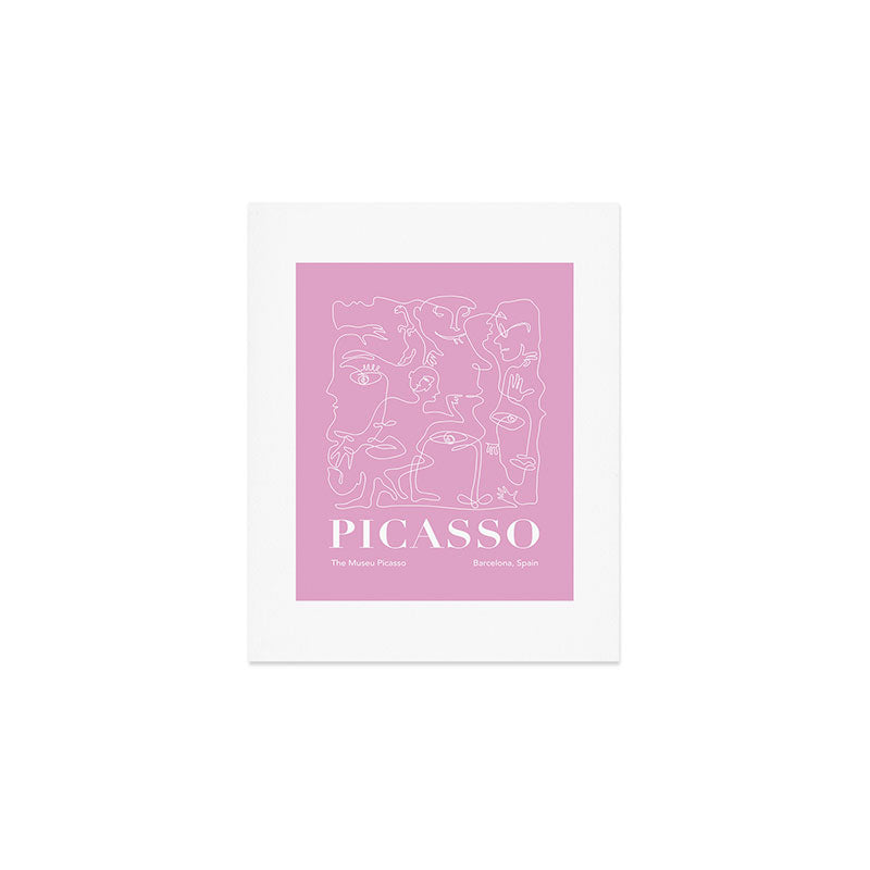 Picasso Pink Faces Line Art Art Print Gallery Image 1