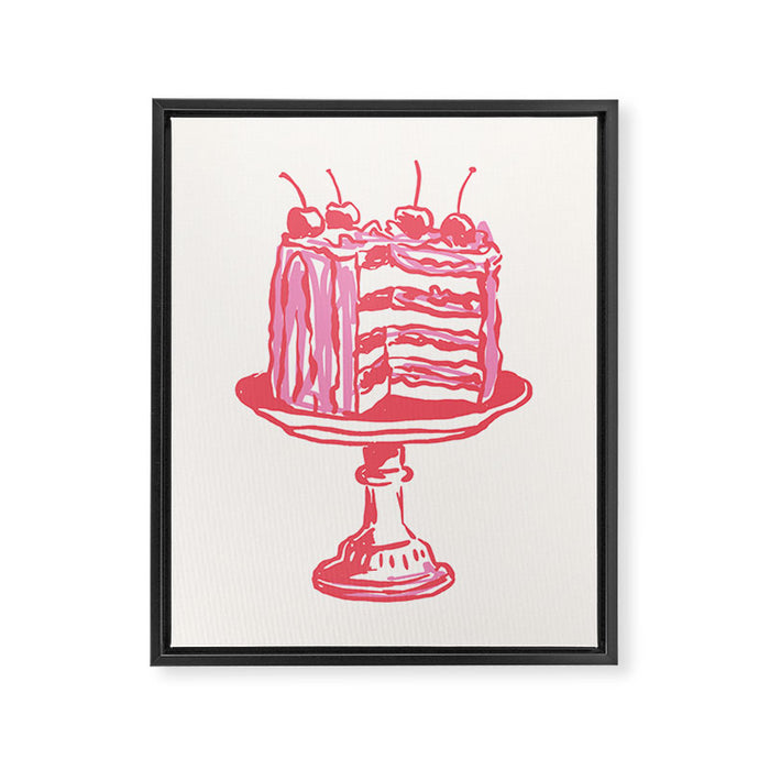 Pink Cake Framed Canvas Print Gallery Image 1