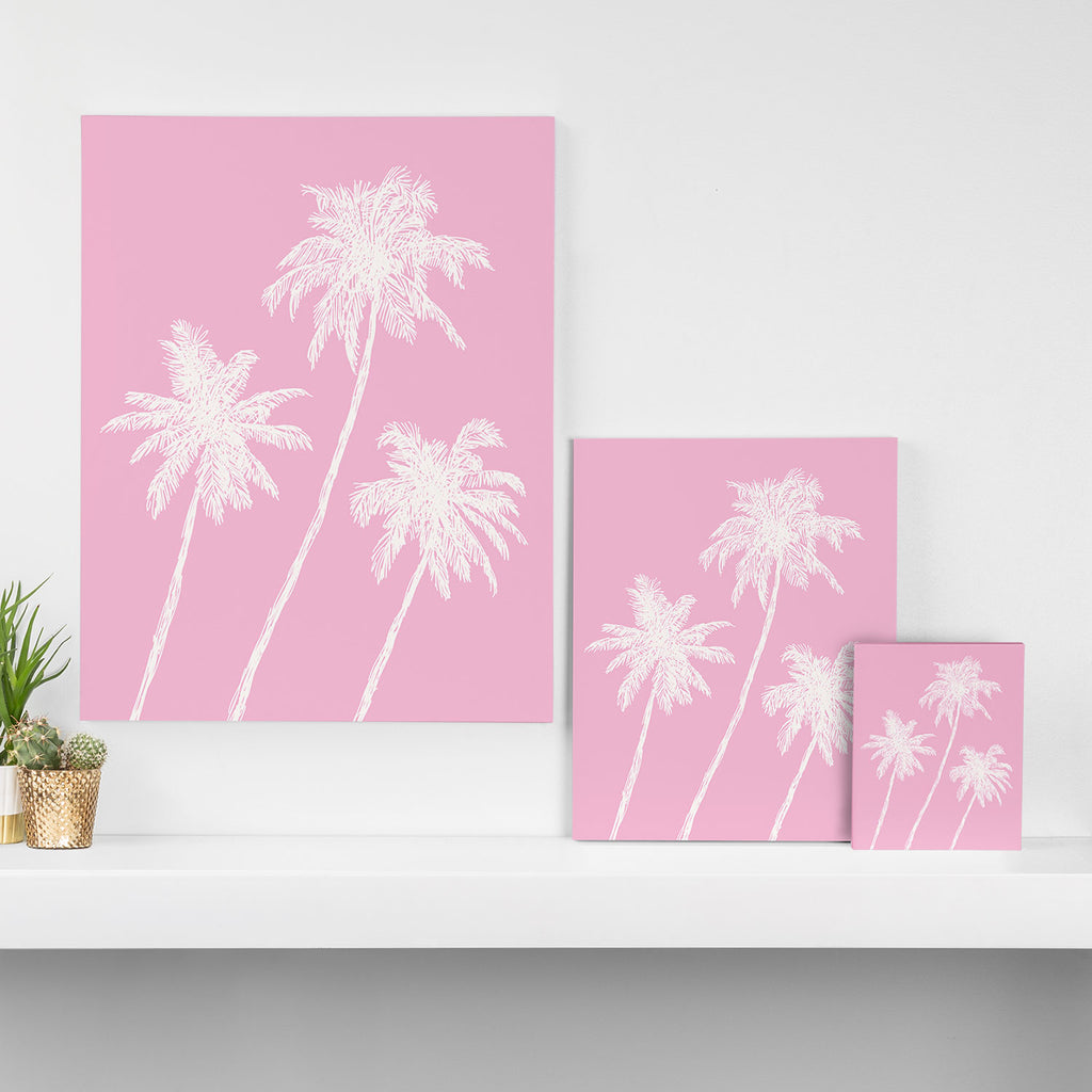 Pink Palm Trees Canvas Print Gallery Image 3