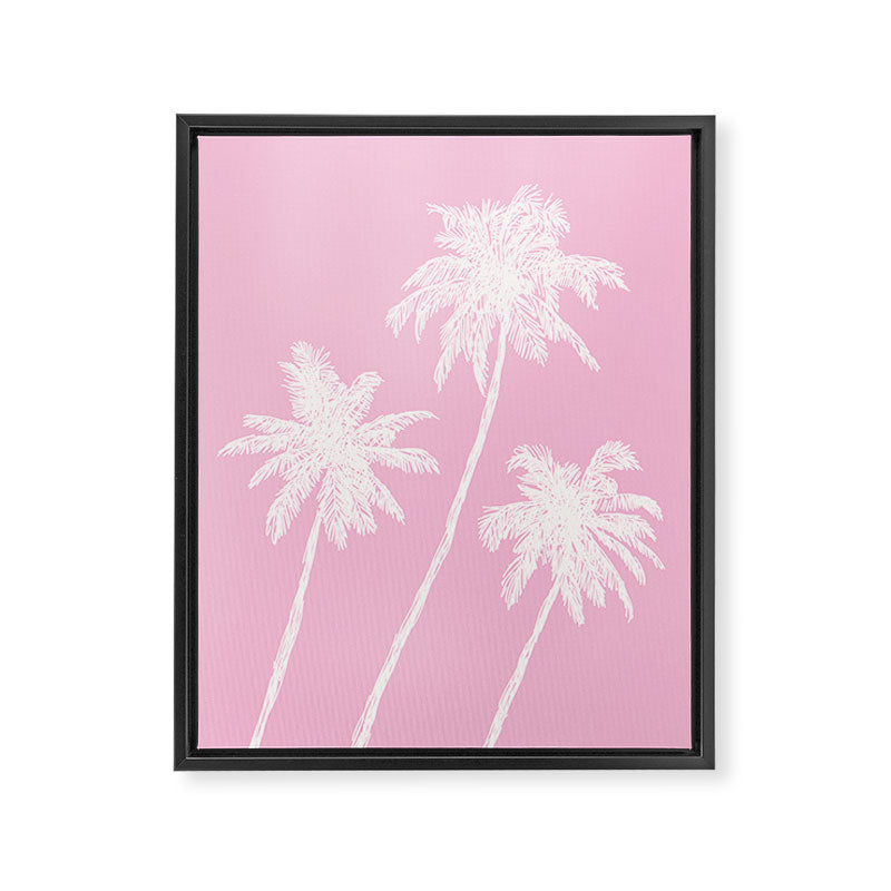 Pink Palm Trees Framed Canvas Print Gallery Image 6