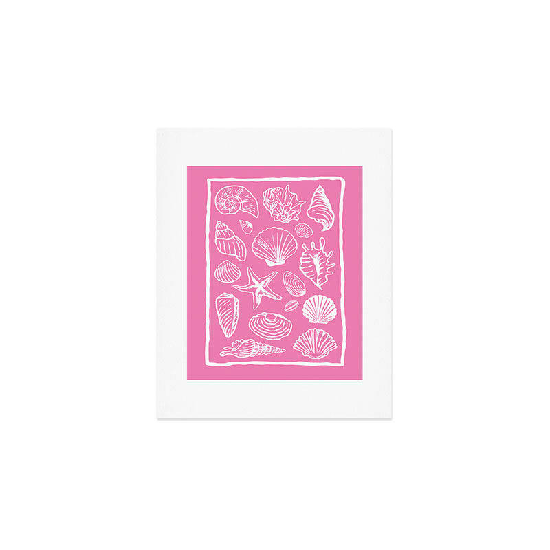 Pink Seashells Art Print Gallery Image 1