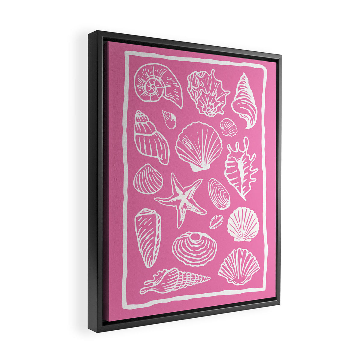 Pink Seashells Framed Canvas Print Gallery Image 2