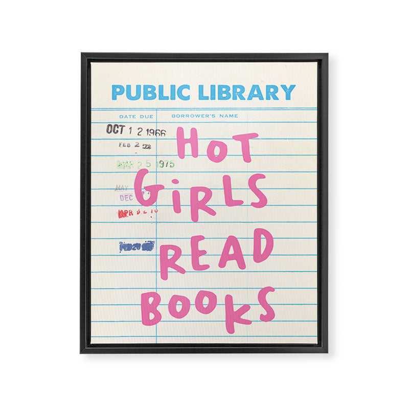 PublIc Library Card Hot Girls Read Books Framed Canvas Print Gallery Image 6