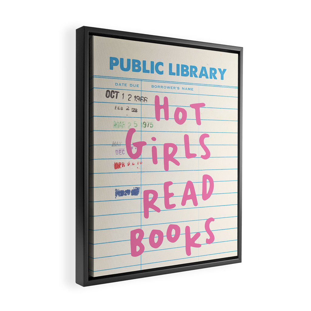 PublIc Library Card Hot Girls Read Books Framed Canvas Print Gallery Image 2