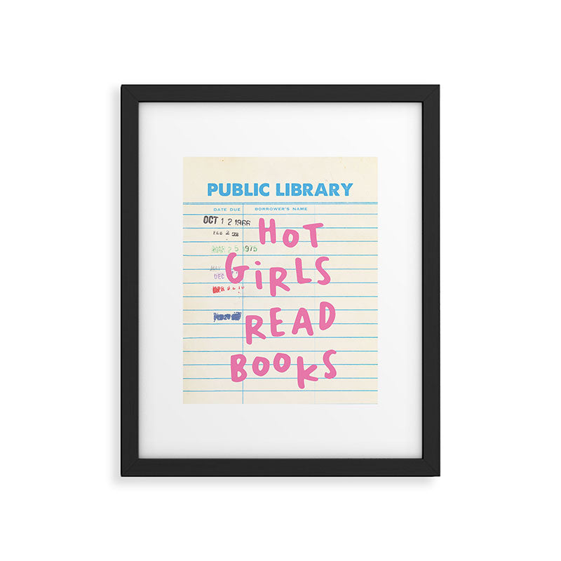 PublIc Library Card Hot Girls Read Books Framed Art Print Gallery Image 5