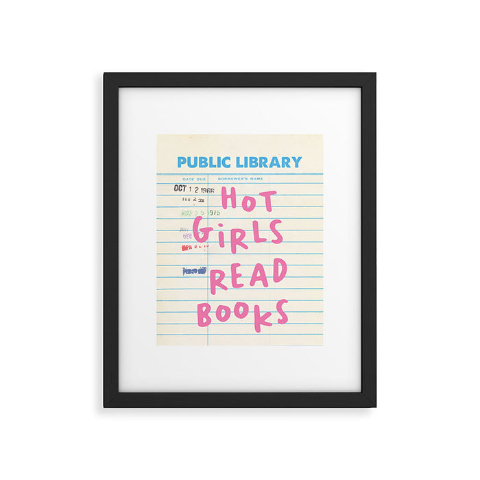 PublIc Library Card Hot Girls Read Books Framed Art Print Gallery Image 1