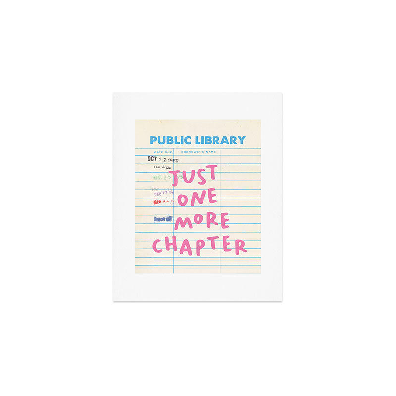 PublIc Library Card Just One More Chapter Art Print Gallery Image 1