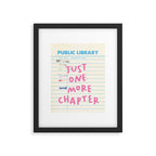PublIc Library Card Just One More Chapter Framed Art Print Gallery Image 5