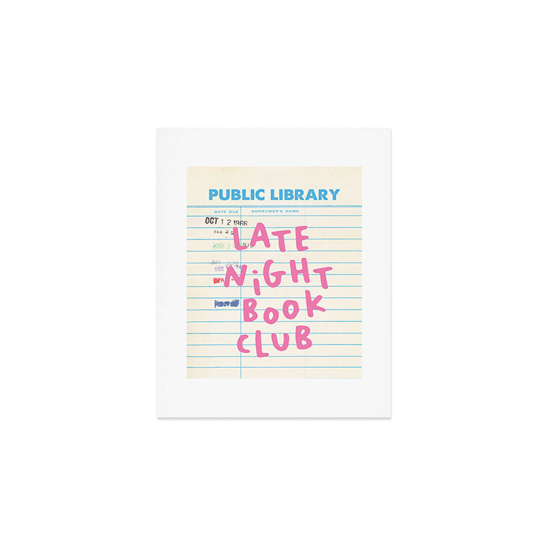 Public Library Late Night Book Club Art Print Gallery Image 1