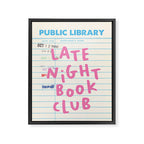 Public Library Late Night Book Club Framed Canvas Print Gallery Image 6