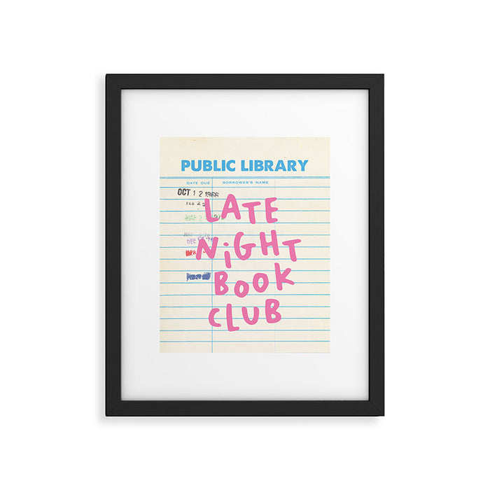 Public Library Late Night Book Club Framed Art Print Gallery Image 1
