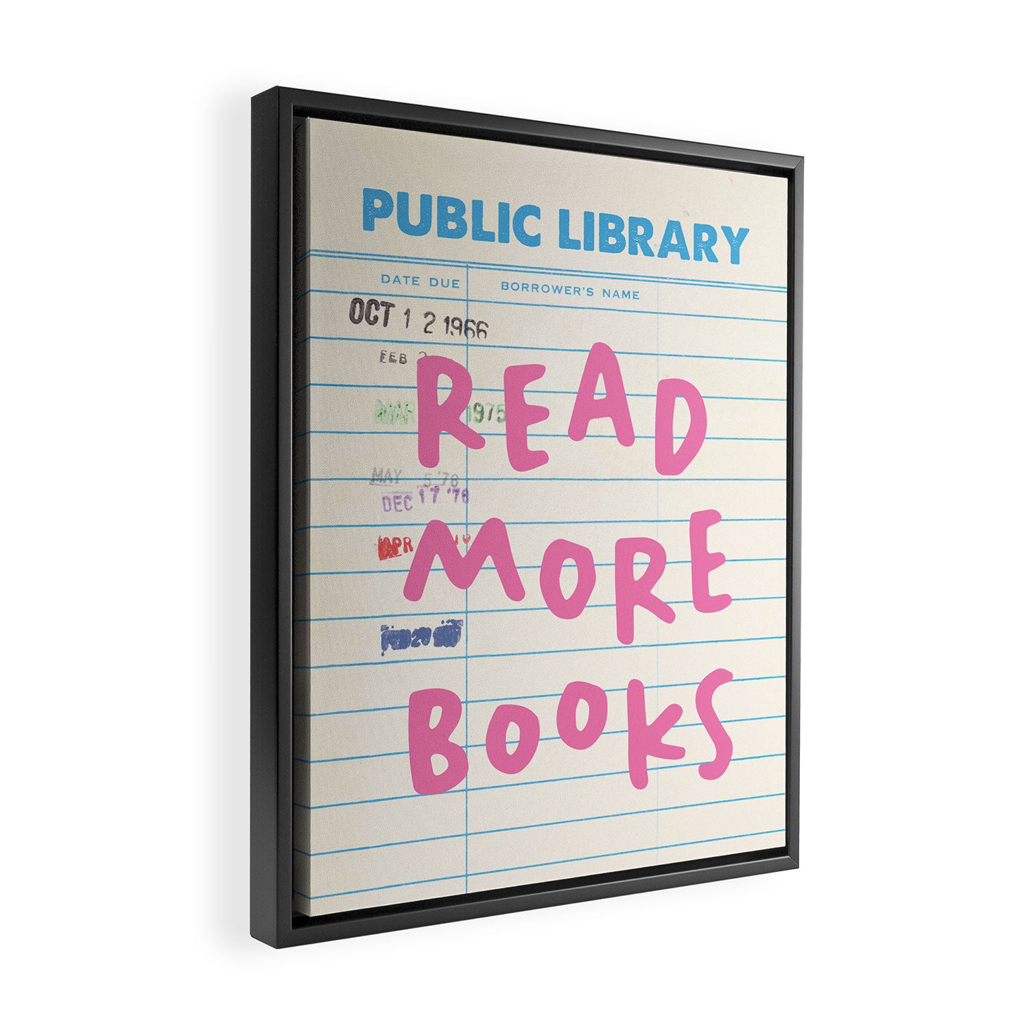 Public Library Read More Books Framed Canvas Print Gallery Image 2