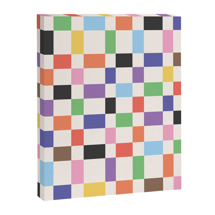 Rainbow Checkered Canvas Print Gallery Image 1