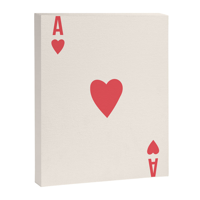 Red Ace of Hearts Canvas Print Gallery Image 1