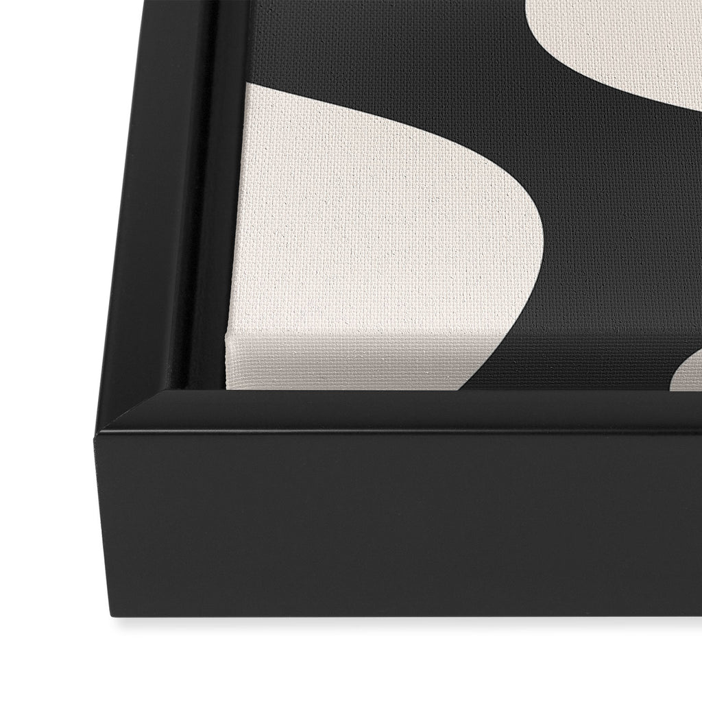Retro Abstract Black White Framed Canvas Print Gallery Image 3