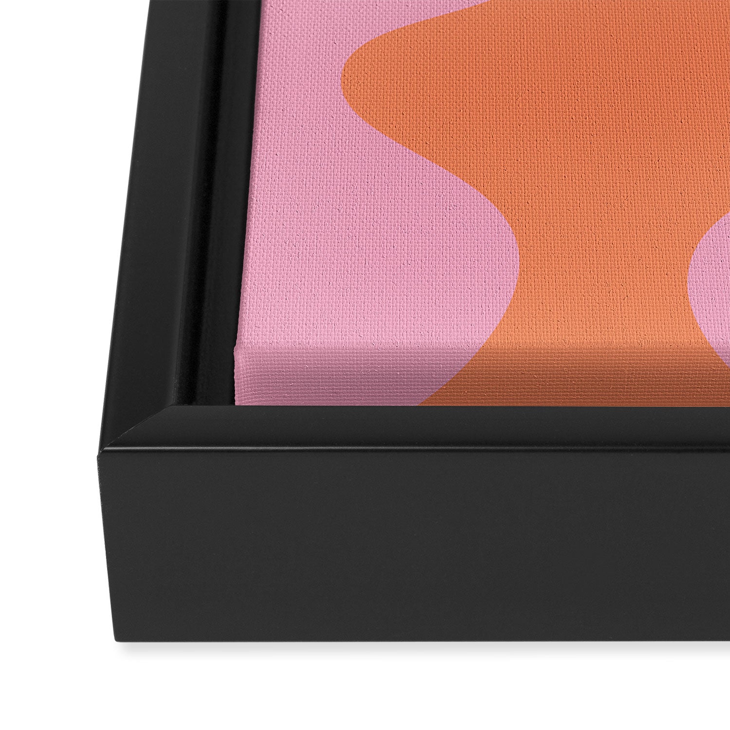 Retro Abstract Orange Pink Framed Canvas Print Gallery Image 3