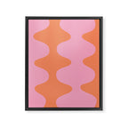 Retro Abstract Orange Pink Framed Canvas Print Gallery Image 6
