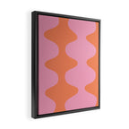 Retro Abstract Orange Pink Framed Canvas Print Gallery Image 2