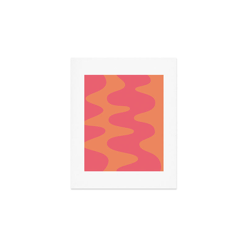Retro Abstract Pink Orange Art Print Gallery Image 1