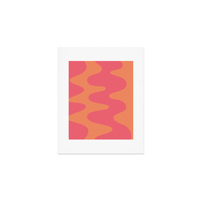 Retro Abstract Pink Orange Art Print Gallery Image 1