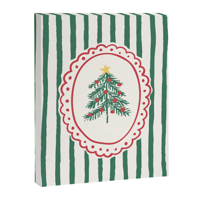 Striped Christmas Tree Frame Canvas Print Gallery Image 1