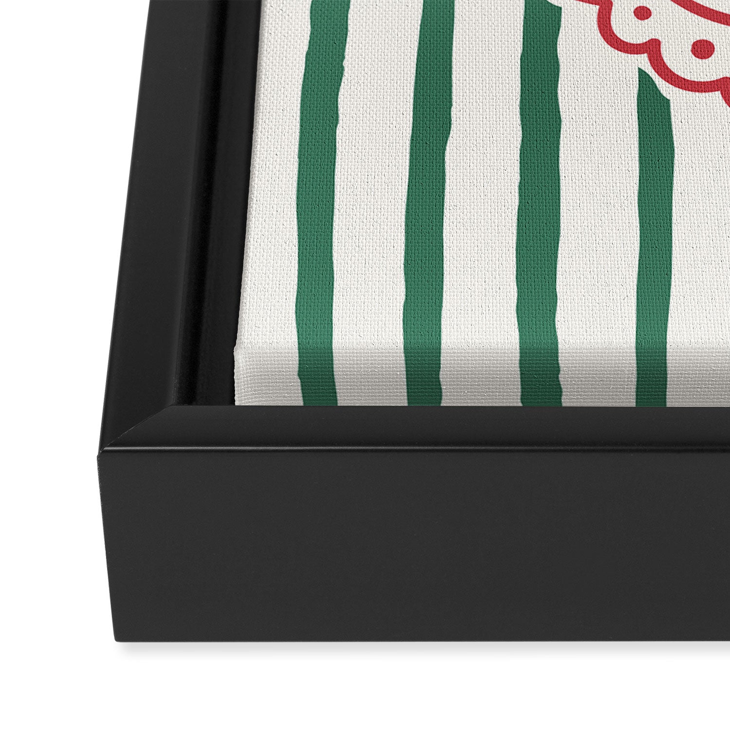 Striped Christmas Tree Frame Framed Canvas Print Gallery Image 3