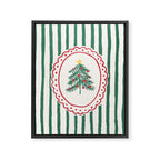 Striped Christmas Tree Frame Framed Canvas Print Gallery Image 6
