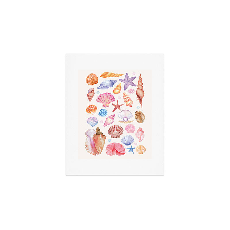 Watercolor Seashells Art Print Gallery Image 1