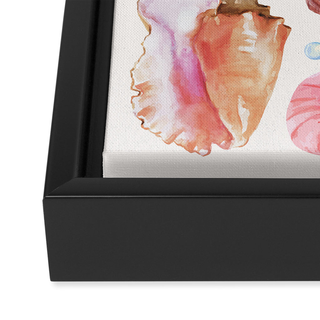 Watercolor Seashells Framed Canvas Print Gallery Image 3