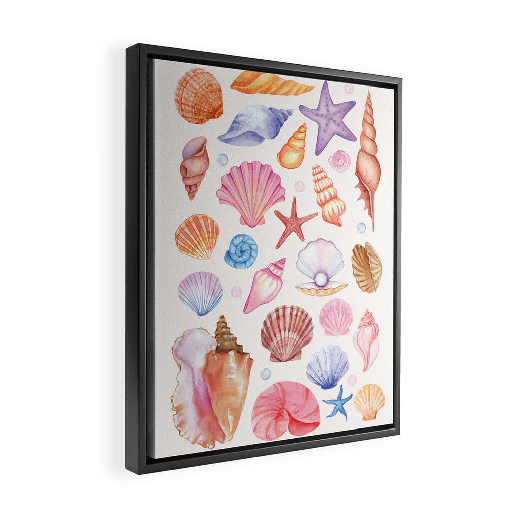 Watercolor Seashells Framed Canvas Print Gallery Image 2