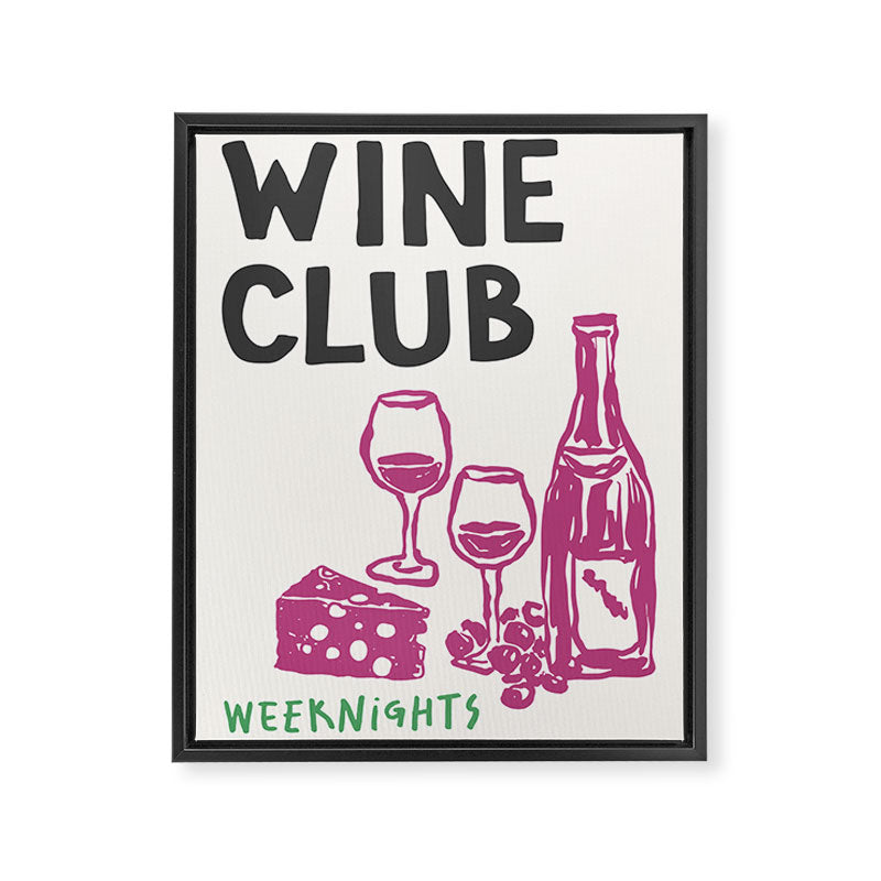 Wine Club Framed Canvas Print Gallery Image 6
