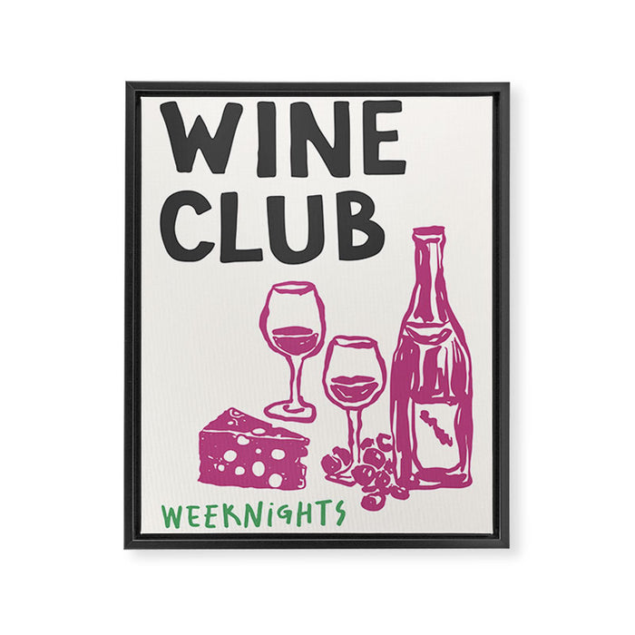 Wine Club Framed Canvas Print Gallery Image 1