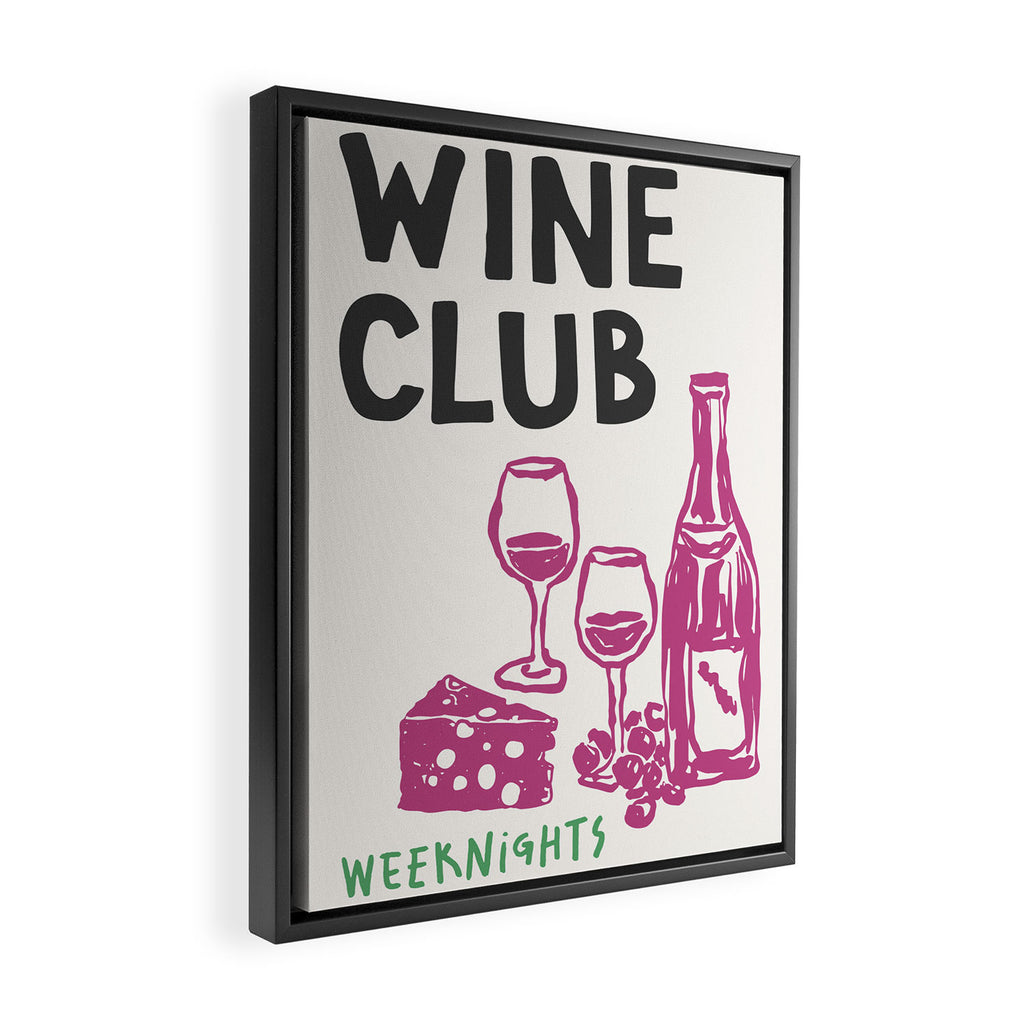 Wine Club Framed Canvas Print Gallery Image 2