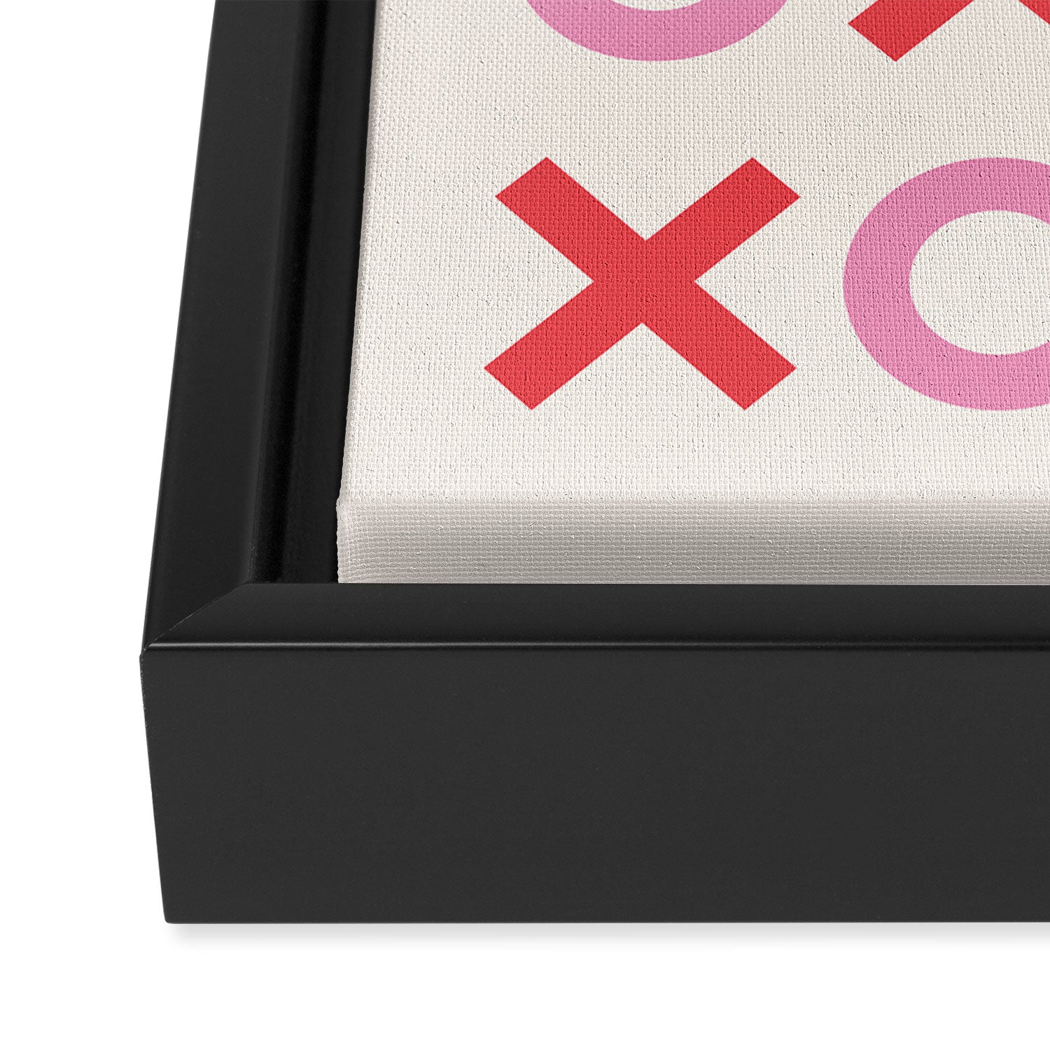 XOXO Pink Red Framed Canvas Print Gallery Image 3