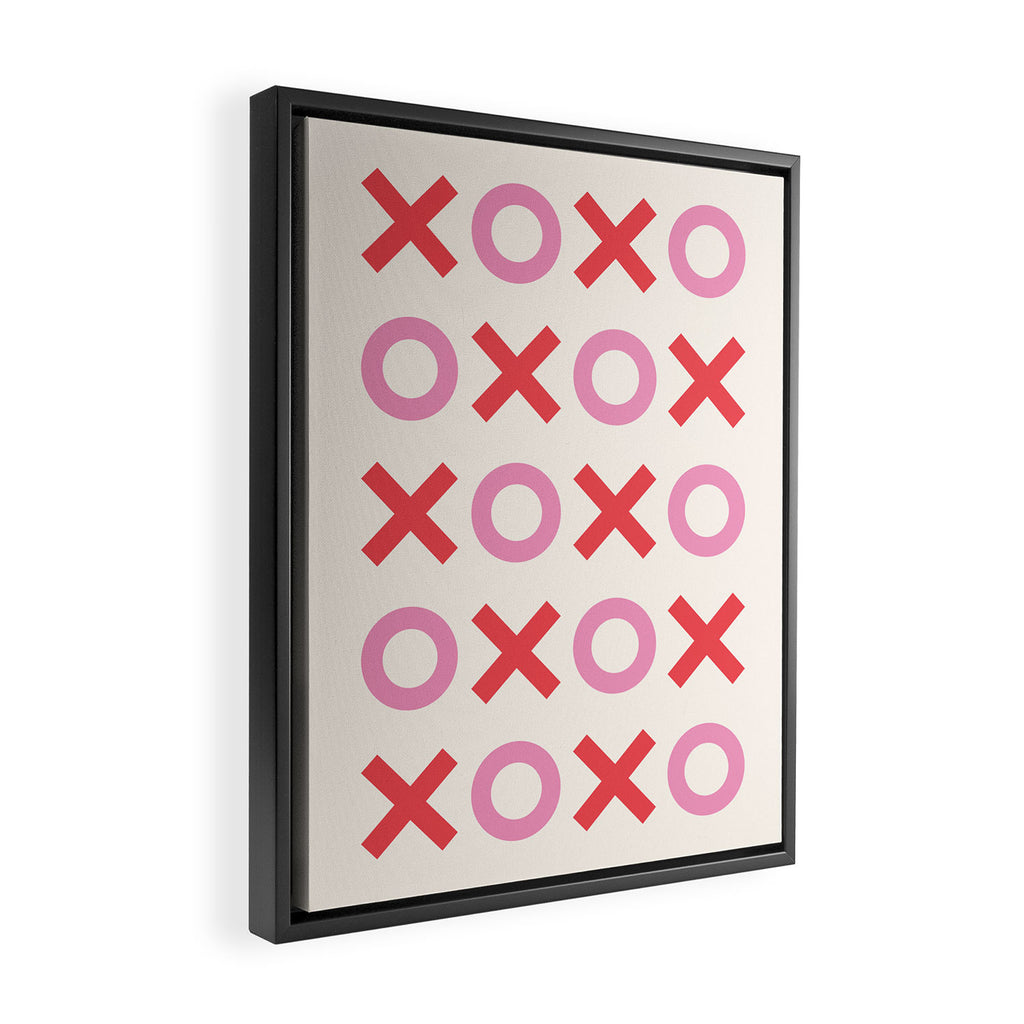 XOXO Pink Red Framed Canvas Print Gallery Image 2