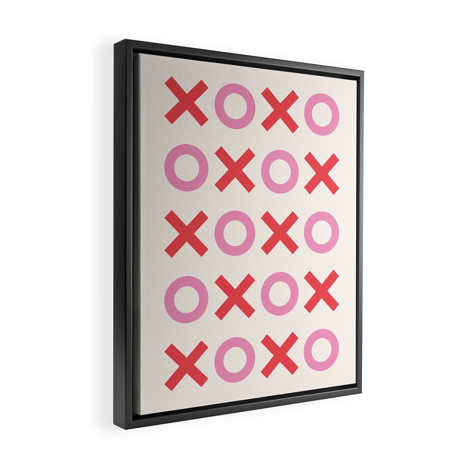 XOXO Pink Red Framed Canvas Print Gallery Image 2