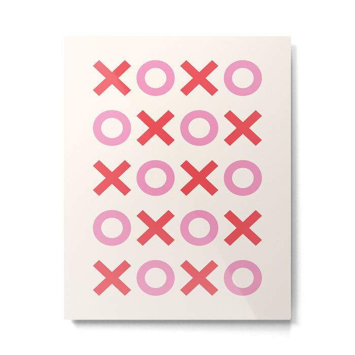 XOXO Pink Red Metal Print Gallery Image 1