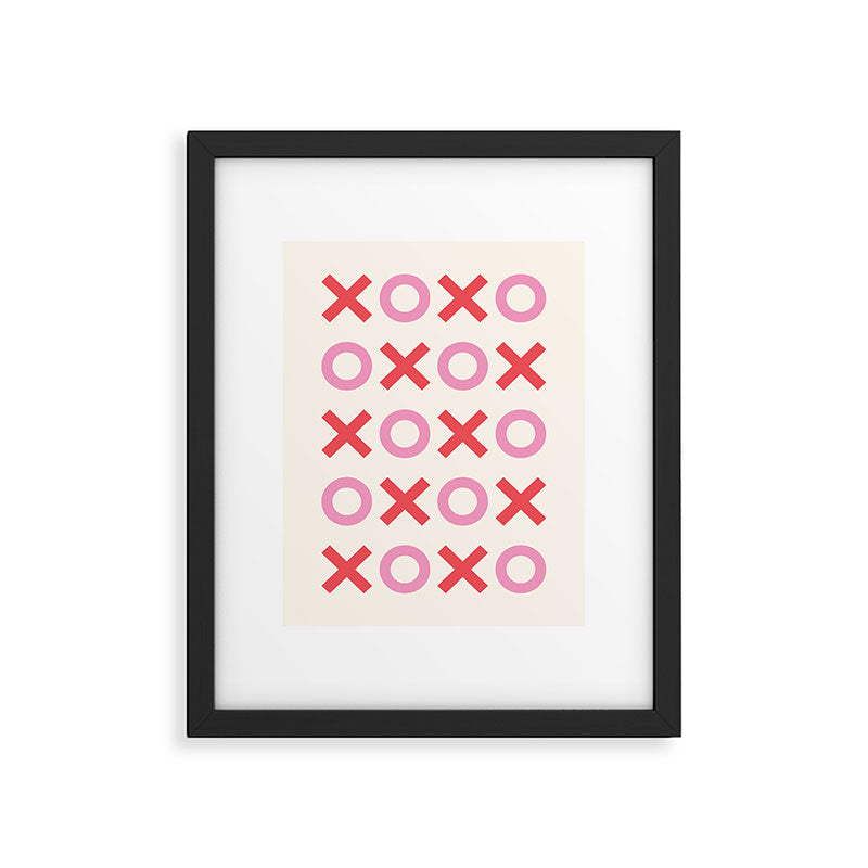 XOXO Pink Red Framed Art Print Gallery Image 5