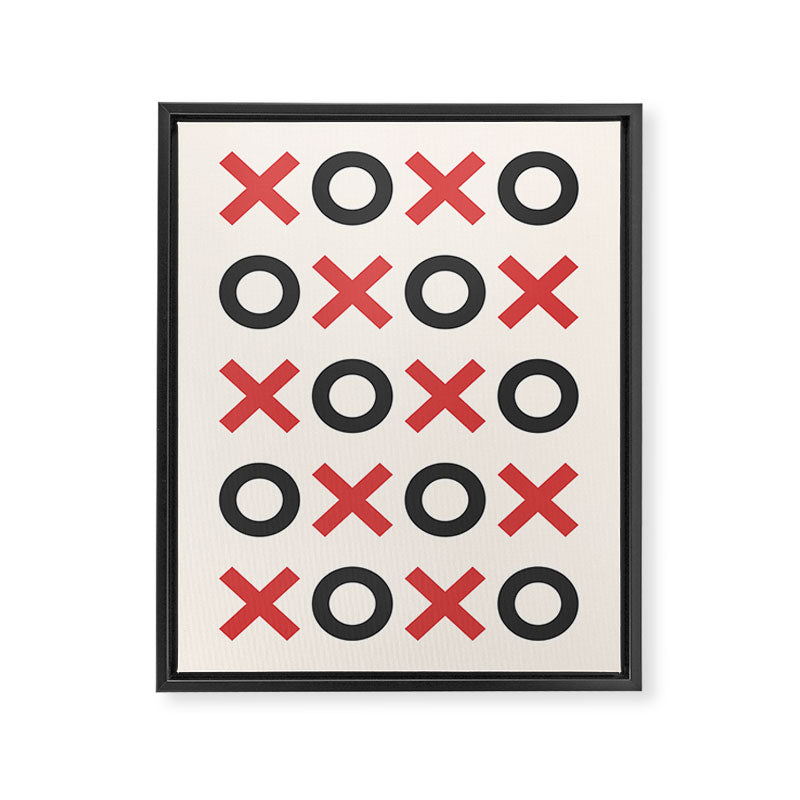 XOXO Red Black Framed Canvas Print Gallery Image 6