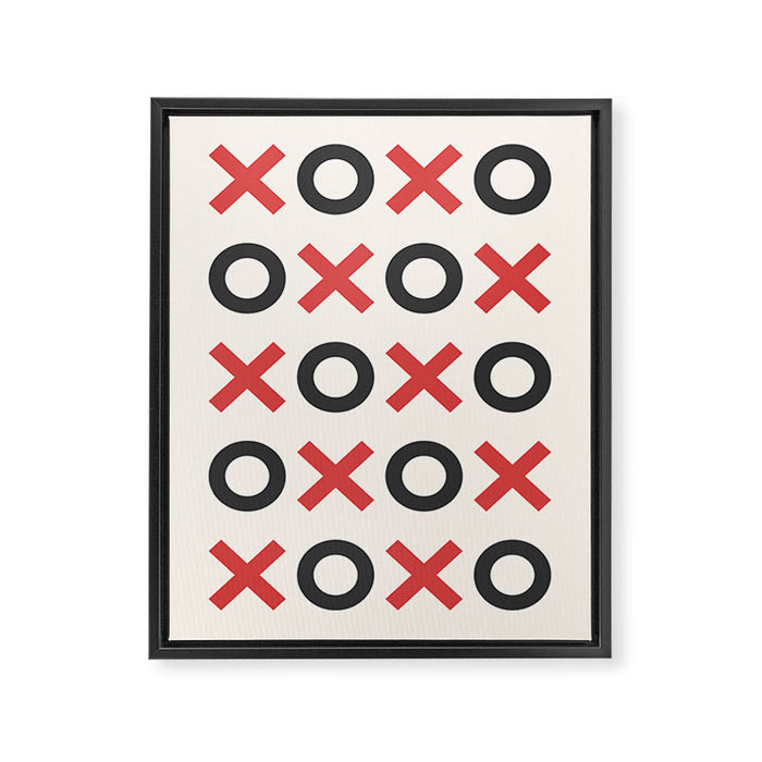 XOXO Red Black Framed Canvas Print Gallery Image 1