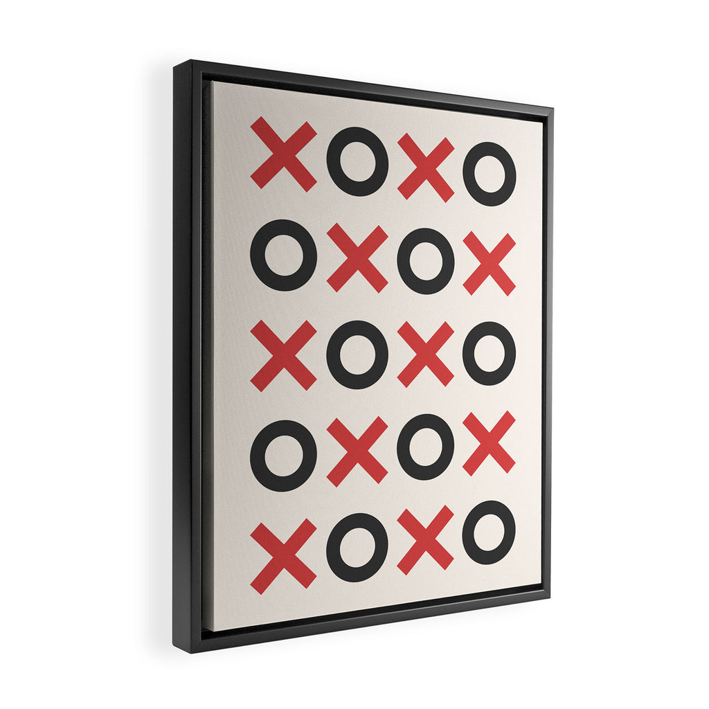 XOXO Red Black Framed Canvas Print Gallery Image 2