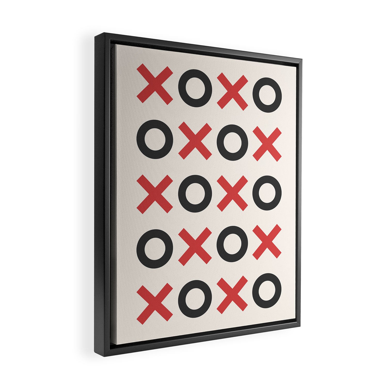 XOXO Red Black Framed Canvas Print Gallery Image 2