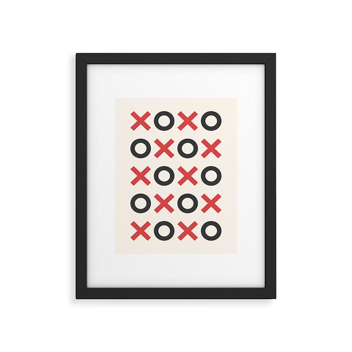 XOXO Red Black Framed Art Print Gallery Image 1