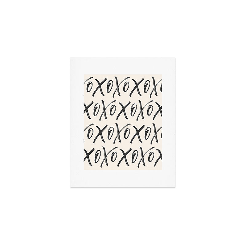 XOXO Script Black Art Print Gallery Image 1